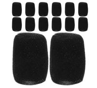 WRITWAA 15pcs Mic Cover Sponge Microphone Windscreen, Ball-shaped Black Sponge Protector for Handheld Microphone, Dust Moisture and Saliva Barrier for Meeting Rooms and Dance Halls