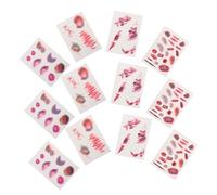 WRITWAA 16 Sheets Realistic Temporary Scar Tattoo Stickers for Halloween Cosplay Diverse Wound Designs for Face Body Easy Application Fake Bruises Cuts Decorations for Costume Dress Up