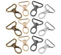 WRITWAA 16pcs Metal Swivel Lobster Clasp Hooks with 25mm D-Shaped Rings, Zinc Alloy Smooth 360 Degree Rotation for Jewelry and Keychains, for Crafting Unique Accessories