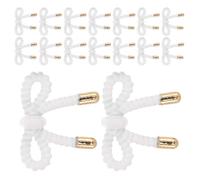WRITWAA 16pcs White Zinc Alloy Bowknot Buttons for Women’s Jackets and Skirts, Elegant Sew on Scratch Resistant Fasteners for Craft Projects and Party Outfit Accessories