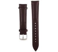 WRITWAA 18mm Brown Leather Watch Strap for Women, Smooth Grain Faux Leather Band with Silver Buckle, Replacement Smartwatch Bracelet Suitable for Daily and Event Wear