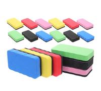 WRITWAA 18pcs Magnetic Whiteboard Erasers with Eva Felt Cloth, Rounded Small Whiteboard Erasers for Classroom and Home Use, Magnetic Attachment Prevents Slips, Smooth Cleaning Performance