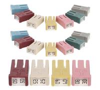 WRITWAA 18pcs Mini Slow Blow Automotive Fuse Assortment Square Box Shaped Low Profile Micro Car and Camper Fuse Kit for Marine and Vehicle Circuit Replacement