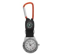 WRITWAA 1Pc Alloy Backpacker Clip Watch with Compass, Mountaineering Watch Nurse Watch Carabiner Design Simple Fashion Watches, Unisex Backpack Buckle Belt fob Watch, Yellow, Yellow, 14*4*0.5cm,