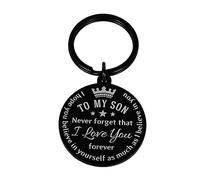 WRITWAA 1pc Boys Key Chain Pendant Encouraging Words Dog Tag Key Holder for Day Birthday Christmas and Graduation Stylish Souvenir Ornament
