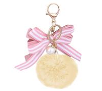 WRITWAA 1pc Fuzzy Bow Design Key Pendant for Bags Key Holder Cute Keychain Decoration Friends Family Easy to Attach Detach
