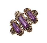 WRITWAA 1pc Stylish Antiquing Hair Clip Durable Alloy Ponytail Clip for Daily Party Use Elegant Golden and Purple Design present for Women