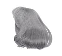 WRITWAA 1Pc Stylish Bob Hair Wig with Natural Hairline for Parties Cosplay Daily Use Tilted Grey Synthetic Wig for Women Fashion Hairdressing Tool