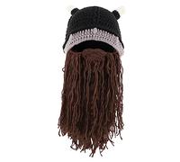 WRITWAA 1pc Viking Hat Short Beard Decorative Headgear for Halloween Cosplay Party Made of Woolen Yarn Material for Festivals and Dress-up Events