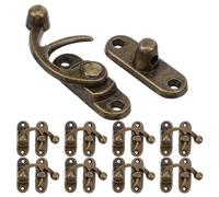 WRITWAA 1set Bronze Mini Swing Arm Clasp Latch - 9 Antique Vintage Lock Clasp with 36 Screws - Right Latch Hook Hasp Buckle for Suitcase Toolbox 1.7'' X 1.5''