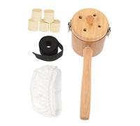WRITWAA 1Set Moxibustion Box Hand Held Moxa Stick Burner Case for Home Use Ergonomic Design Compact Durable Solid Wood Construction for Neck and Back Treatment