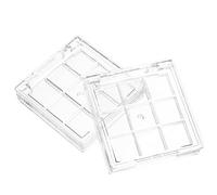 WRITWAA 1set Transparent Refillable Eyeshadow Pallet Cases Compact DIY Makeup Containers for Blush Eyeshadow Stylish and Portable Design for Travel Use 2pcs