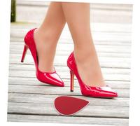 WRITWAA 2 Pairs Silicone Non-slip Shoe Sole Protectors for High Heels Shock Absorbing Cushion Pads with Noise Reduction Anti-slip Grip for Women Heels Red Wave Pattern Inserts