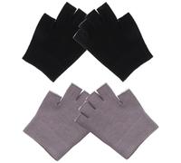WRITWAA 2 Pairs Women Fingerless Moisturizing Gloves Gel Gloves for Dry Rough and Cracked Hands Comfortable Black Cotton Suitable for Housework and Writing