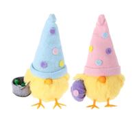 WRITWAA 2 Pcs Easter Chick Plush 6.3 Inch Soft Mini Spring Bird Chicks for Easter Desktop Ornament and Party Decorations Pink Sky Blue Table Decor