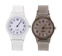 WRITWAA 2 Pcs Fashion Watch Stylish Wristwatch for Numbers Read Learning Portable Design in Classic White and Black Colors