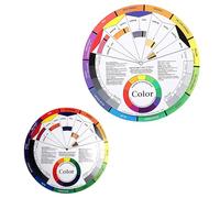 WRITWAA 2 Pcs Nail Art Color Wheel Paper Chart for Women with Two Sided Rotation Design Illustrates Relationships between Colors Creative English Version Suitable for Professional