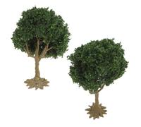 WRITWAA 2 Pcs Plastic Model Trees with Realistic Design and Robust Material for Miniature Landscape Crafting and Model Railroads, Green Artificial Train Scenery Trees to Enhance Layouts