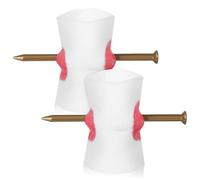 WRITWAA 2 Pcs Realistic Fake Nail Through Finger Prank Props with Bloody Gauze Safe Soft Plastic Halloween Party Accessories for Scary Practical Jokes and April Fool Tricks