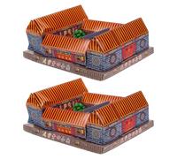 WRITWAA 2 Pcs Sacrifice Paper House 3D Ghost Paper Model for Ancestor Worship and Qingming Festival Burning Supplies Sacrificing Accessory for Traditional Funeral Offerings