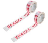 WRITWAA 2 Rolls Fragile Tape for Moving Boxes, Polyethylene Film Material, Easy to Remove Adhesive, 48mm X 328ft, Warning Alert Tape for Secure Packaging and Transport Management
