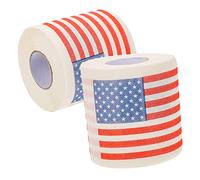 WRITWAA 2 Rolls Novelty American Flag Toilet Paper Ply Decorative Tissue for Bathroom Parties Each Versatile Use as Napkin Handkerchief Safe Pulp Material