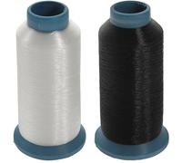 WRITWAA 2 Rolls Sewing Machine Kit with Extra Strong White Nylon Thread for Sewing Projects Suitable for Craft Projects and Hand Stitching