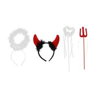 WRITWAA 2 Sets Angel Devil Cosplay Hair Hoop and Wand Prop Set and Adults, Easy and Comfortable to Wear, for Costumes Party and Pageant Accessories
