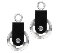 WRITWAA 2 Sets Bearing Lifting Pulley Traction Wheel, Aluminum Alloy, Spring-loaded Gate, Silver, Heavy Duty, Rust-proof, for Indoor Outdoor Fitness