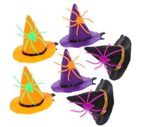 WRITWAA 2 Sets DIY Halloween Hair Clips with Tiny Witch Hat and Spider Hairpins Cartoon Style Hair Accessories Made of Pp and Iron for Costume Parties and Roleplaying Events