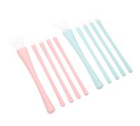 WRITWAA 2 Sets Silicone Eyeliner Applicator and Lip Gloss Wand Set with Pink and Green Brushes for Applying Eye Mask and Facial Mask, Cosmetic Brush for Liquid Makeup and Beauty Products