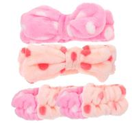 WRITWAA 2 Sets Skin-Friendly Cloth Bow Headbands and Wristbands for Makeup and Face Washing, Prevent Water Flowing down Arms, for Shower and Spa Use