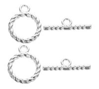 WRITWAA 2 Sets Sterling Silver Toggle Clasps Ot Bar and Ring Connectors Lightweight Jewelry Clasps for Bracelet Making DIY Necklace Craft Accessories