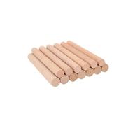 WRITWAA 20 Pcs Round Wood Rods Wooden Sticks with Smooth Surface Reusable Crafting Sticks for Model-Building and Crafts, 10cm Length, Beige Synthetic Material