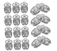 WRITWAA 20 Pcs Vintage Egyptian Sacred Beetle Charms Silver Tone DIY Jewelry Crafting Materials for Necklace Bracelet Keychain Making Symbol of Luck and Protection for Unique Accessories