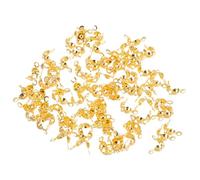 WRITWAA 200pcs Iron Doubleheaded Foldover End Caps for Jewelry Making Accessories, Secure The Ends of Necklaces and Bracelets, for DIY Projects and Craft Enthusiasts with Convenient
