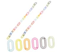 WRITWAA 200pcs Matte Rainbow Acrylic Linking Rings Quick Connectors for DIY Purse Chain Crafting Secure Open Ring Design Lightweight Oval Links for Jewelry Bracelet Necklace Accessories