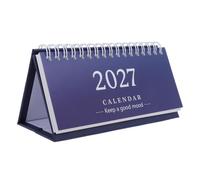 WRITWAA 2027 Desk Calendar Mini Standing Desktop Calendar with Double Coil Binding, Paper and Metal Materials, Easy Date Management and Smooth Page Flipping, for Office or Dormitory Use