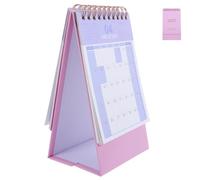 WRITWAA 2027 Small Desk Calendar in Pink with Metal Stand, Paper Pages, and Easy Schedule Planning, Minimalist and Modern Design for Home and Office Use