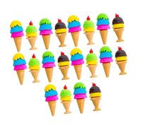 WRITWAA 20Pcs Adorable Cartoon Ice Cream Erasers for School Portable Mini Pencil Rubbers with Bright Colors Random Styles Lightweight and Space-Saving Stationery Accessories