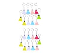 WRITWAA 20pcs Badminton Key Chain Miniature Simulation Sports Pendant Creative Keychain for Badminton Game Souvenirs Keyring Hoop Random Color