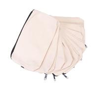 WRITWAA 20pcs Beige Canvas Zipper Pencil Cases Stationery Pouches Portable Pen Holders Multipurpose Storage Bags for Students Artists and Travel Use Random Color