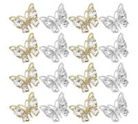 WRITWAA 20pcs Butterfly Nail Art Charms Small Alloy Rhinestones for Manicure Decoration, Creative and Stylish Nail Charms for Themed Party Or Professional Manicure Shop Use