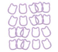 WRITWAA 20pcs Cat Design Keychain Hooks Spring Clip Key Rings for DIY Crafts Backpacks Purses Easy Attach and Detach Accessories in Light Purple