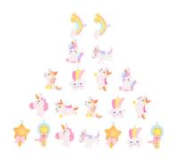WRITWAA 20Pcs Mini Unicorn Rainbow Cloud Earrings Charms DIY Jewelry Making Pendants Assorted Styles Resin Cartoon Accessories for Craft