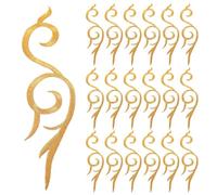 WRITWAA 20pcs Opera Costume Decoration Bag Patch Handicraft Accessory Sew on Patch Embroidery Applique Iron on Golden