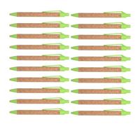 WRITWAA 20pcs Retractable Click Pens Made from Recycled Material Featuring a Soft Cork Grip and Lightweight Design for Back to School Decorations