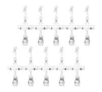 WRITWAA 20Pcs White and Milky White Poster Display Clips, Small Flat Mouth Price Tag Holders, Dual-Head Rotatable Sign Clips for Retail Merchandise and Store Signage
