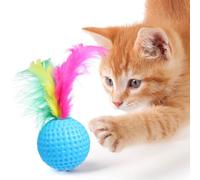WRITWAA 24 Pack Cat Toy Balls, Interactive Sound Foam Golf Balls for Indoor Cats And Kittens, Colorful Chase And Pounce Toys for Exercise And Entertainment (random Colors)