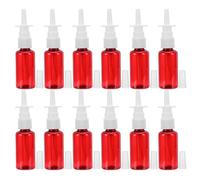 WRITWAA 24pcs 30ml Red Plastic Spray Bottles for Nose Saline Mist with Leakproof Security and Easy Refill, Refillable Mini Spray Bottles for On-the-go Personal Care